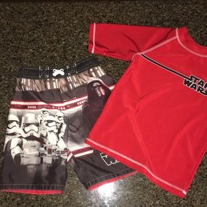Star Wars YS swim trunks & swim shirt